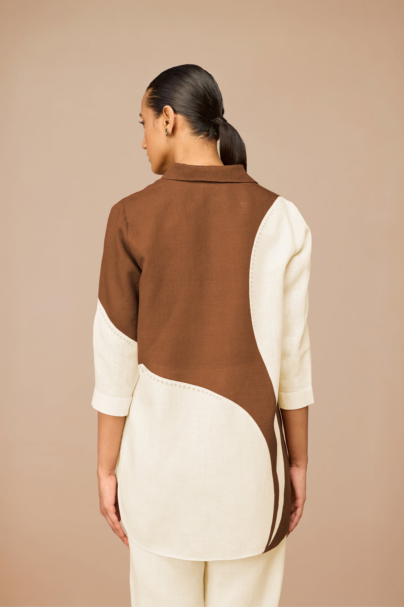 AMPM Zelda Shirt Brown Indian designer wear online shopping melange singapore