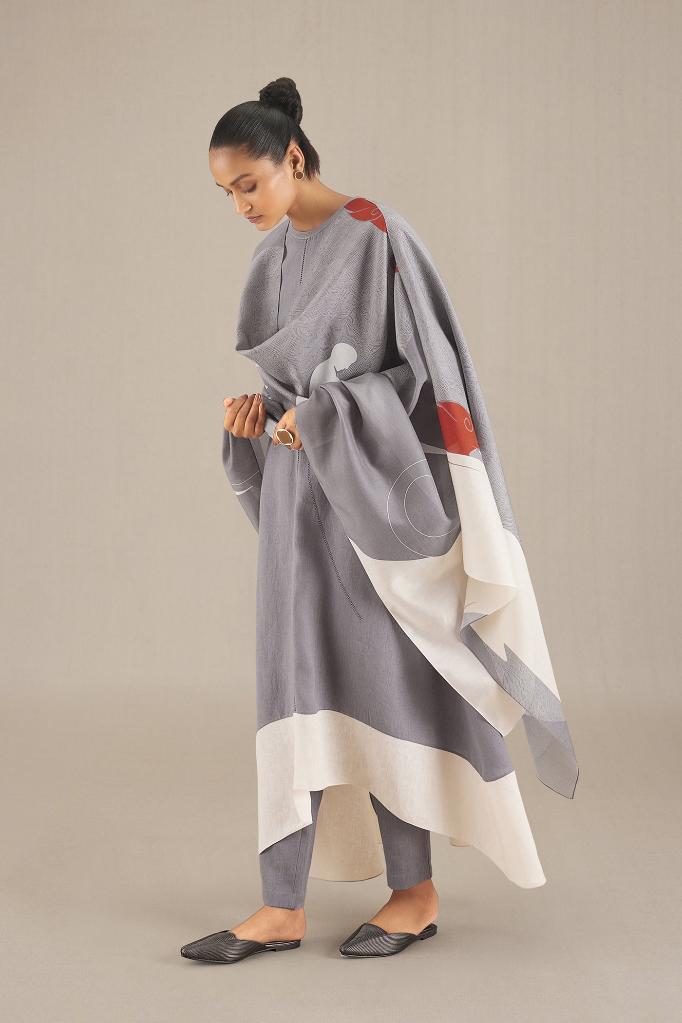 AMPM Sofia Kurta Set Grey indian designer wear online shopping melange singapore