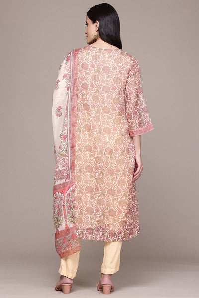 Aarke Ritu Kumar Beige Shobhika Kurta With Pant And Dupatta indian designer wear online shopping melange singapore 