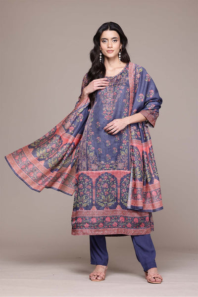 Aarke Ritu Kumar Blue Shobhika Kurta With Pant And Dupatta indian designer wear online shopping melange singapore 