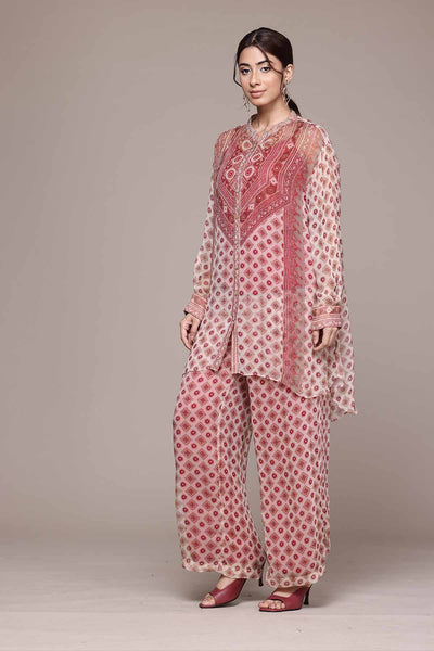 Aarke Ritu Kumar Ecru Khanak Shirt With Palazzo And Camisole indian designer wear online shopping melange singapore 