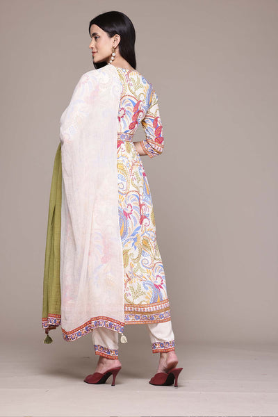 Aarke Ritu Kumar Ecru Saphira Kurta With Pant And Dupatta indian designer wear online shopping melange singapore 