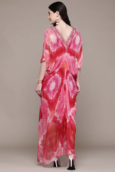 Aarke Ritu Kumar Fushia Mirage Hue Kaftan Dress With Camisole indian designer wear online shopping melange singapore 
