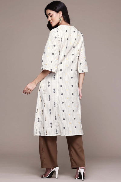 Aarke Ritu Kumar Off White Vidushi Kurta indian designer wear online shopping melange singapore 