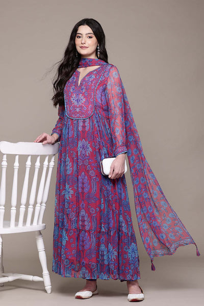 Aarke Ritu Kumar Pink Masami Kurta With Pant And Dupatta indian designer wear online shopping melange singapore 
