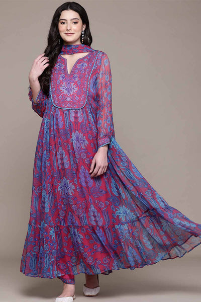 Aarke Ritu Kumar Pink Masami Kurta With Pant And Dupatta indian designer wear online shopping melange singapore 
