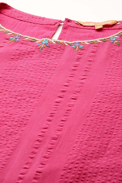 Aarke Ritu Kumar Pink Seersucker Kurta With Pant indian designer wear online shopping melange singapore 