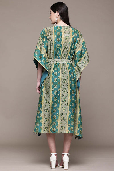 Aarke Ritu Kumar Turquoise Sarika Kaftan Dress indian designer wear online shopping melange singapore 