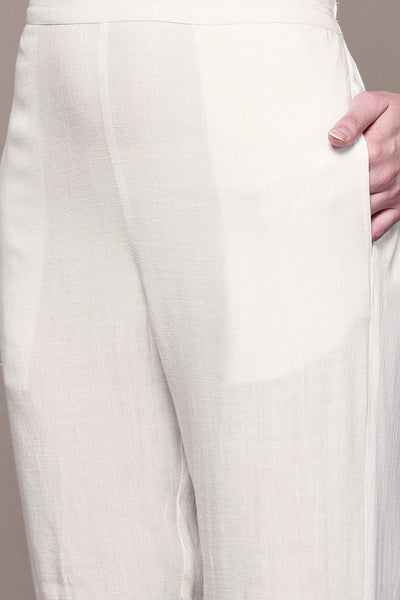 Aarke Ritu Kumar White Seersucker Kurta With Pant indian designer wear online shopping melange singapore 