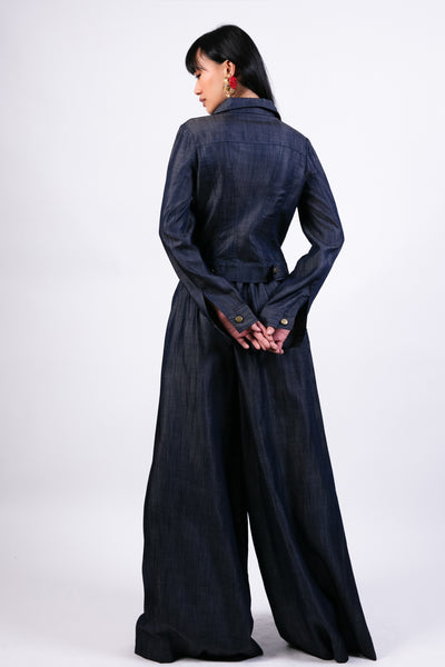 Ak Ok Emb Jacket With Flared Pants indian designer wear online shopping melange singapore

