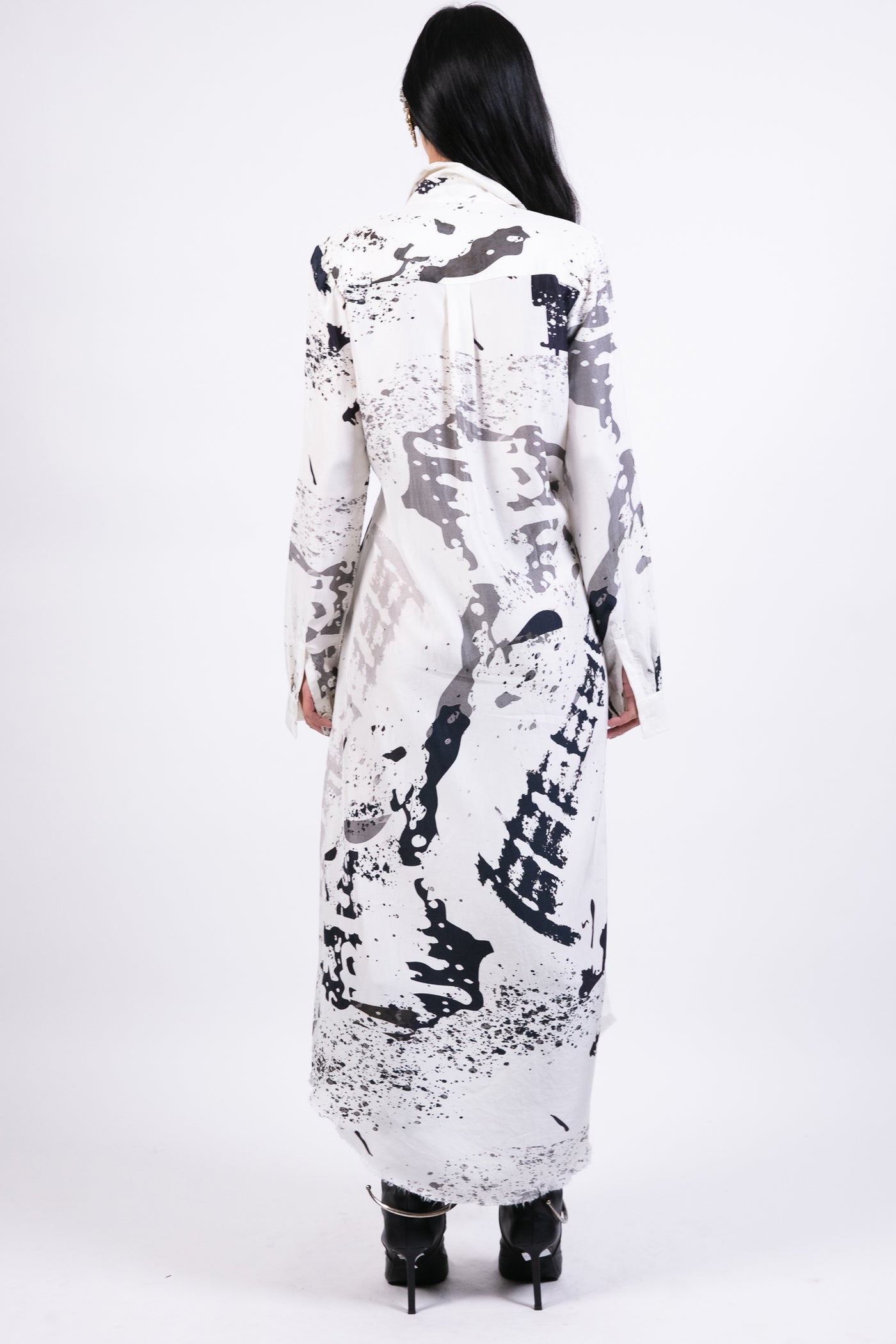 Ak Ok Printed Shirt Dress indian designer wear online shopping melange singapore