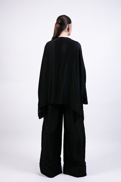 Ak Ok Short Boxy Kurta With Black Flared Pants indian designer wear online shopping melange singapore
