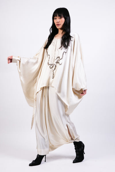 Ak Ok Short Boxy Kurta With Silk Lungi Skirt indian designer wear online shopping melange singapore