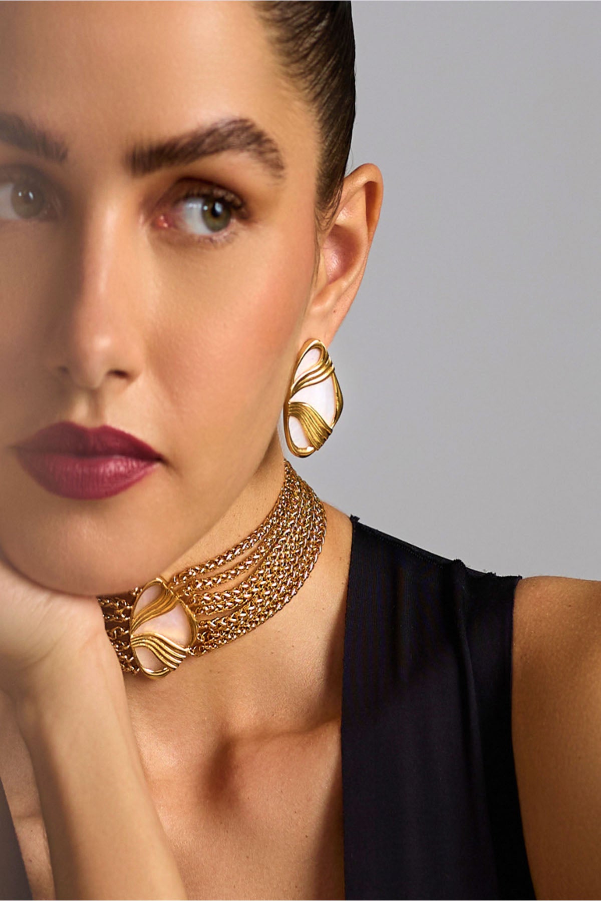 Anaash Ebo Studs indian designer wear online shopping melange singapore 
