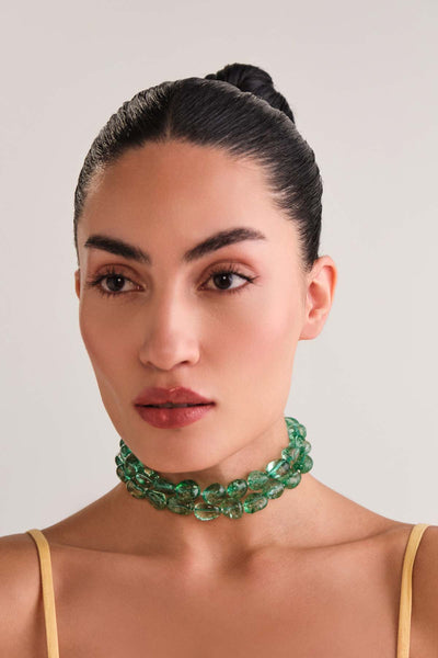 Anaash Emerald Green Choker 2 Lines indian designer wear online shopping melange singapore 