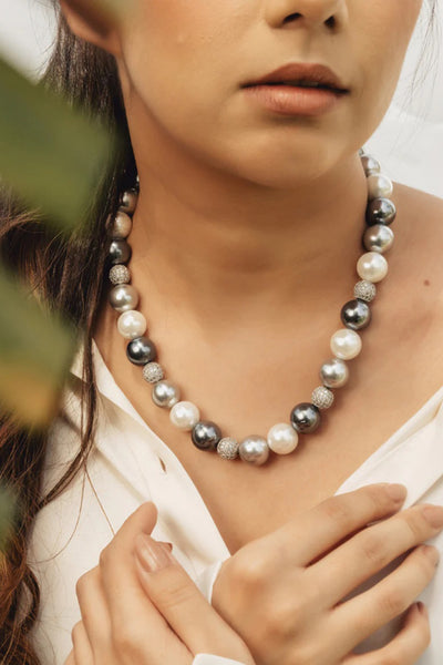 Anaash Swarovski Single Silver Dark Silver And White indian designer wear online shopping melange singapore
