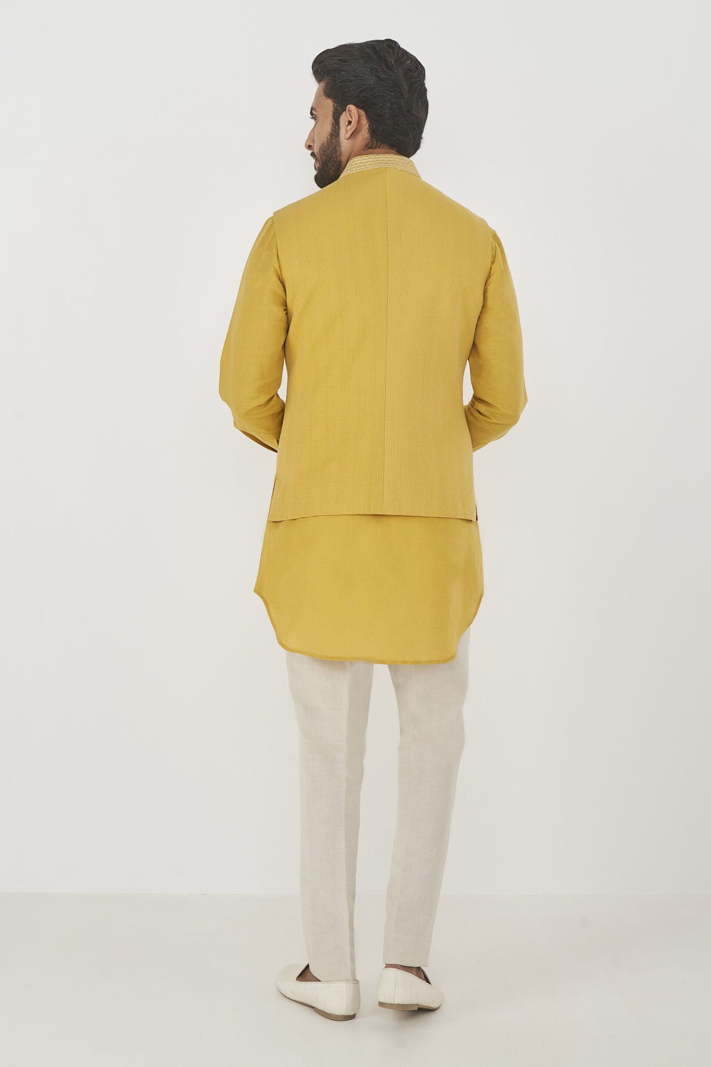  Anita Dongre menswear Aadam Bandi Yellow indian designer wear online shopping melange singapore