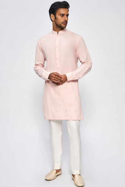 Anita Dongre Menswear Aaditva Kurta Pink Indian designer wear online shopping melange singapore