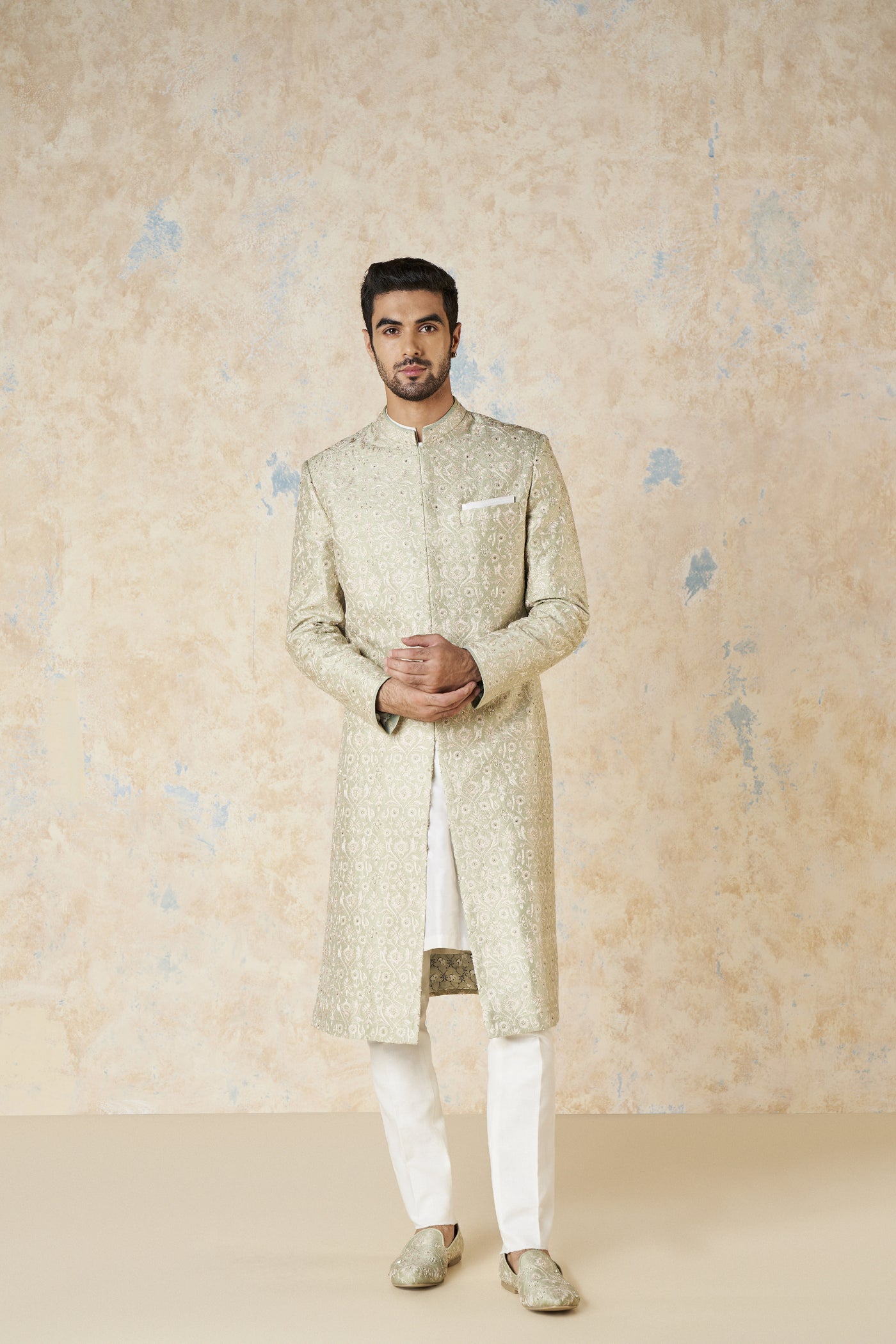 Anita Dongre Aajay Sherwani Sage indian designer wear online shopping melange singapore