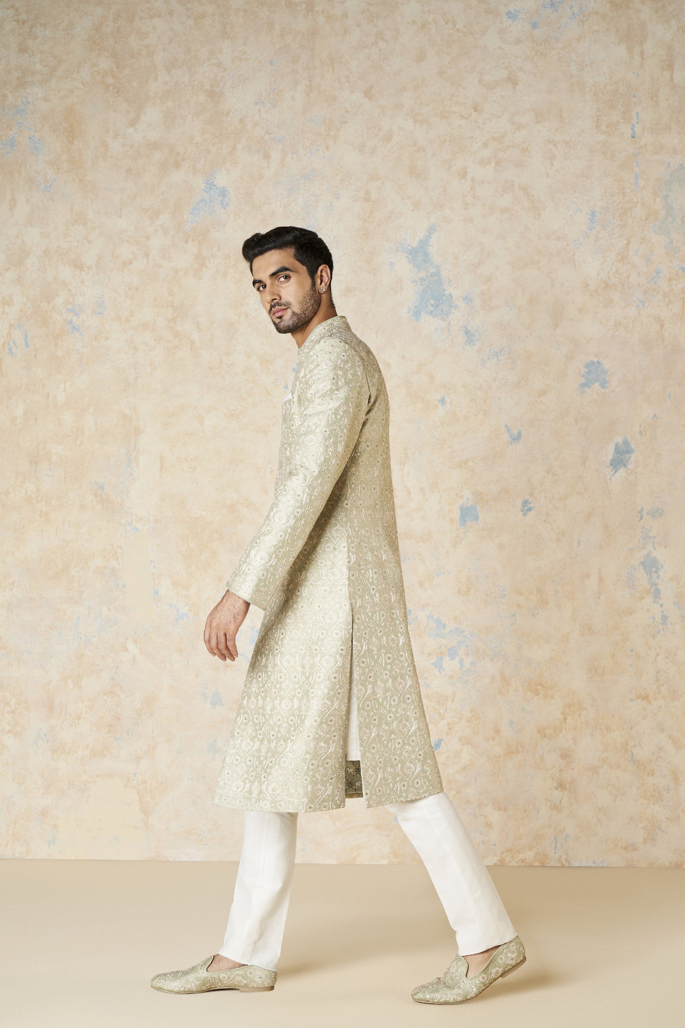 Anita Dongre Aajay Sherwani Sage indian designer wear online shopping melange singapore