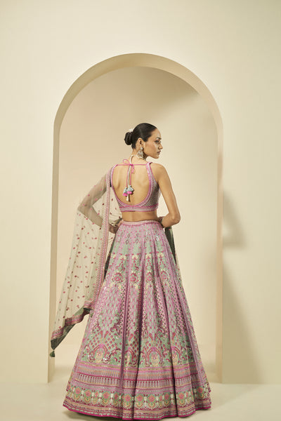 Anita Dongre Aashirya Embroidered Lehenga Set Sage indian designer wear online shopping melange singapore