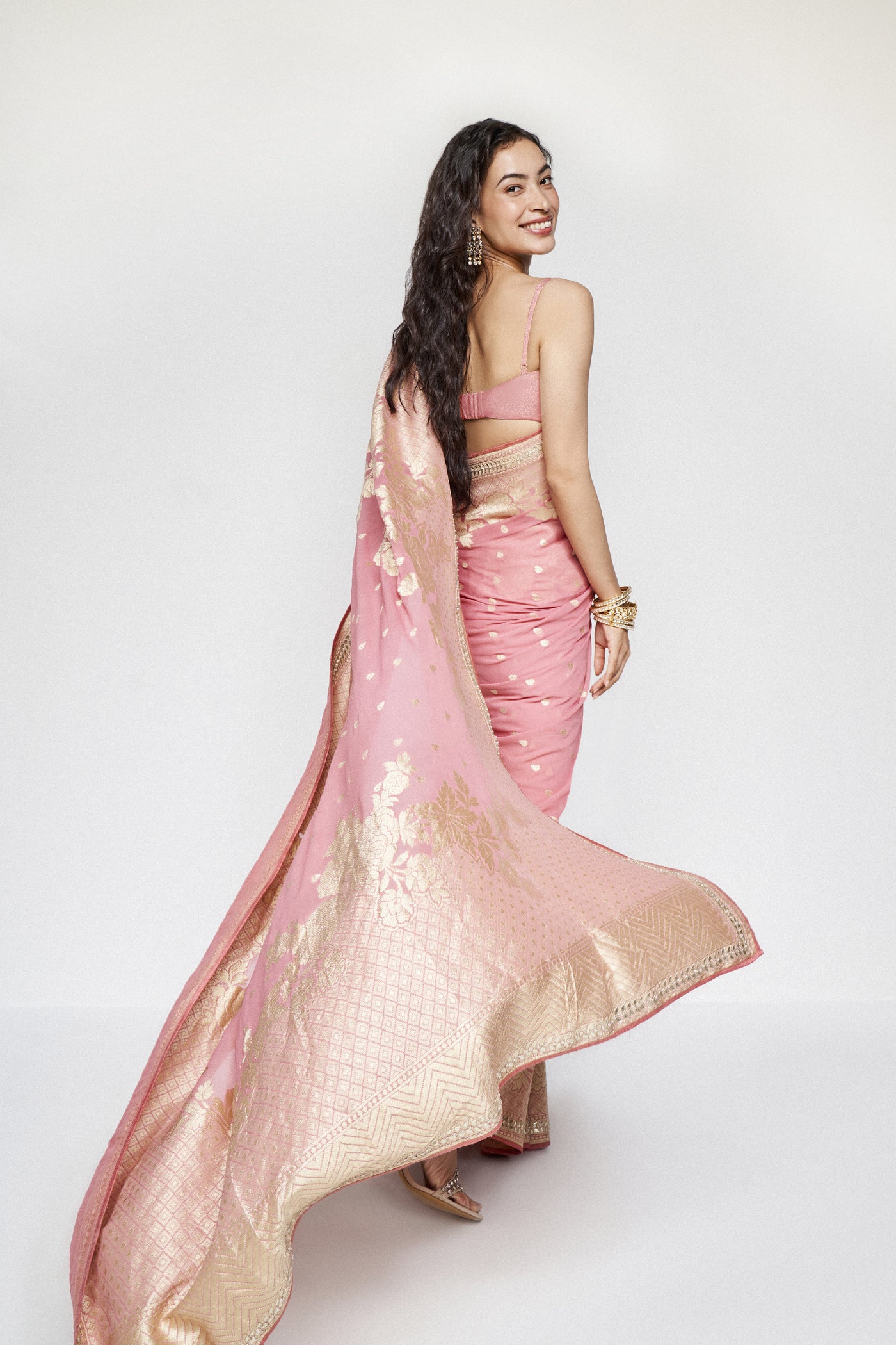 Anita Dongre Abhinaya Benarasi Saree Blush indian designer wear online shopping melange singapore