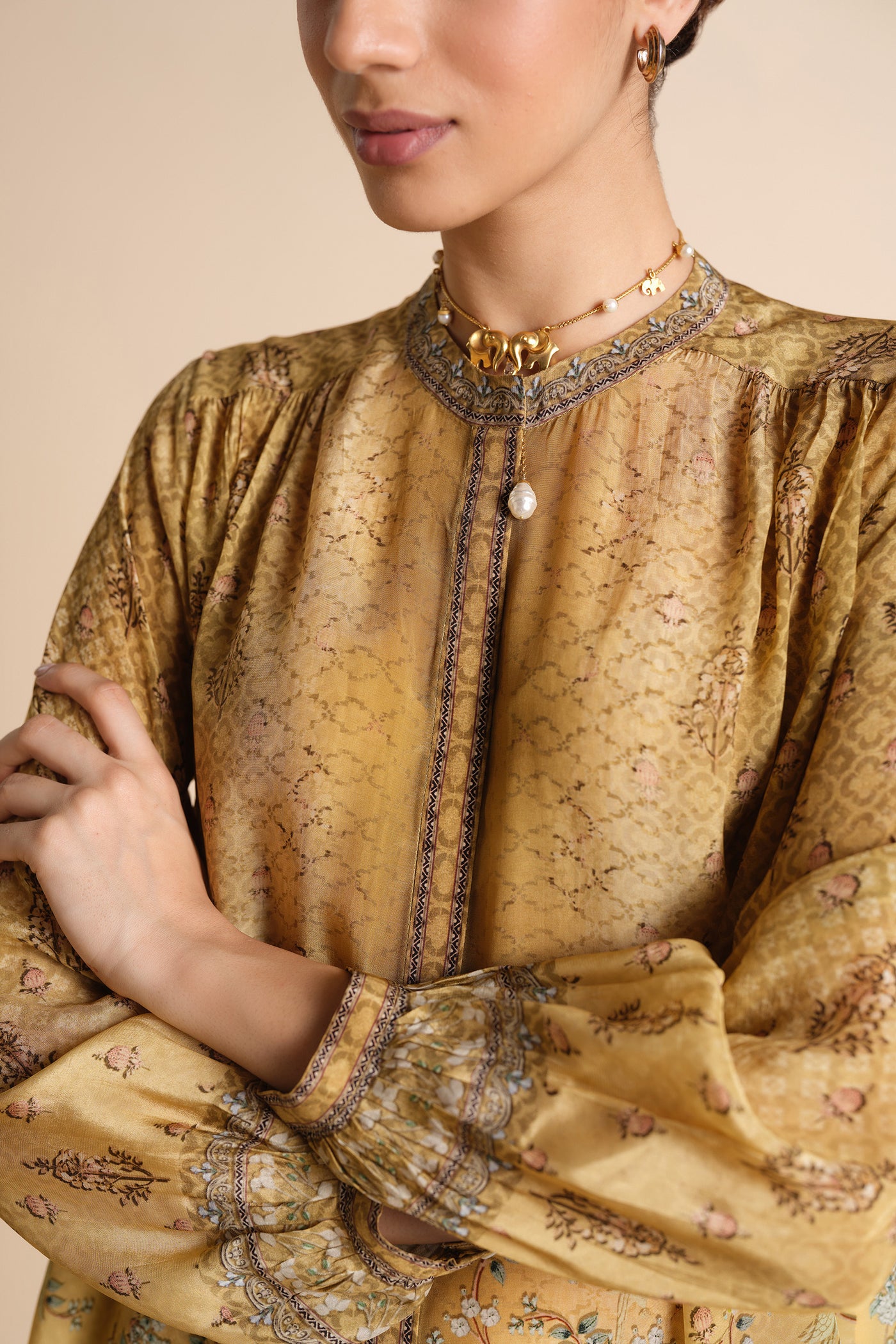 Anita Dongre Acajou Co-ord Yellow indian designer wear online shopping melange singapore