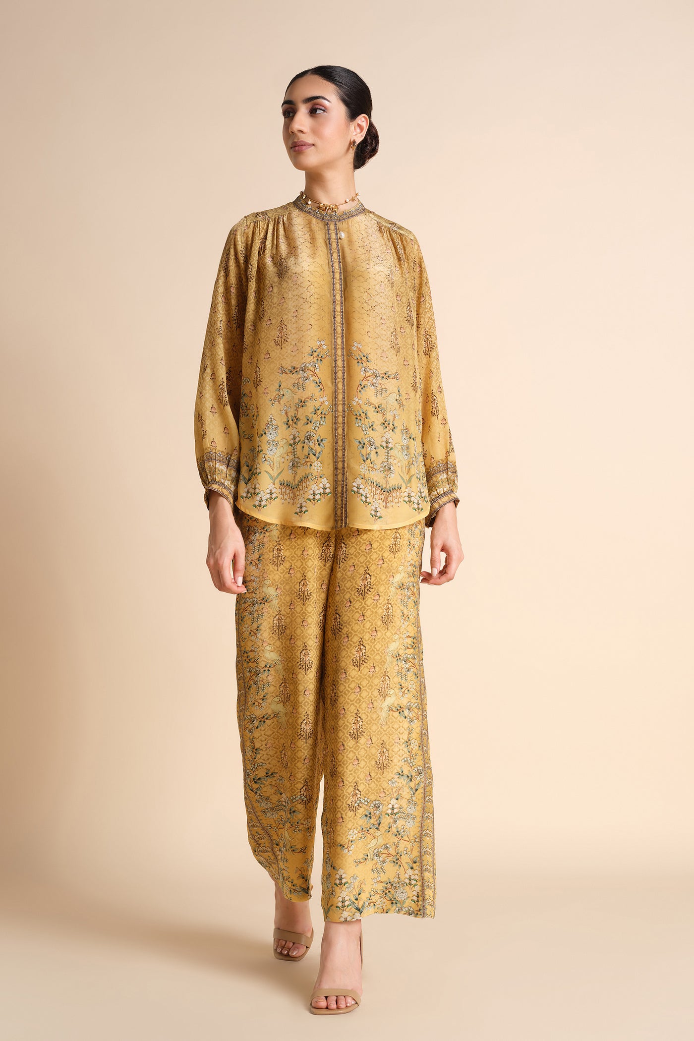 Anita Dongre Acajou Co-ord Yellow indian designer wear online shopping melange singapore