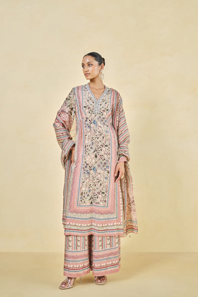 Anita Dongre Adhija Embroidered Lyocell Suit Set Blush indian designer wear online shopping melange singapore