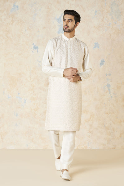 Anita Dongre Adhikrit Kurta White indian designer wear online shopping melange singapore