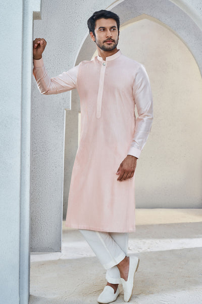 Anita Dongre Menswear Affan Kurta Blush Indian designer wear online shopping melange singapore