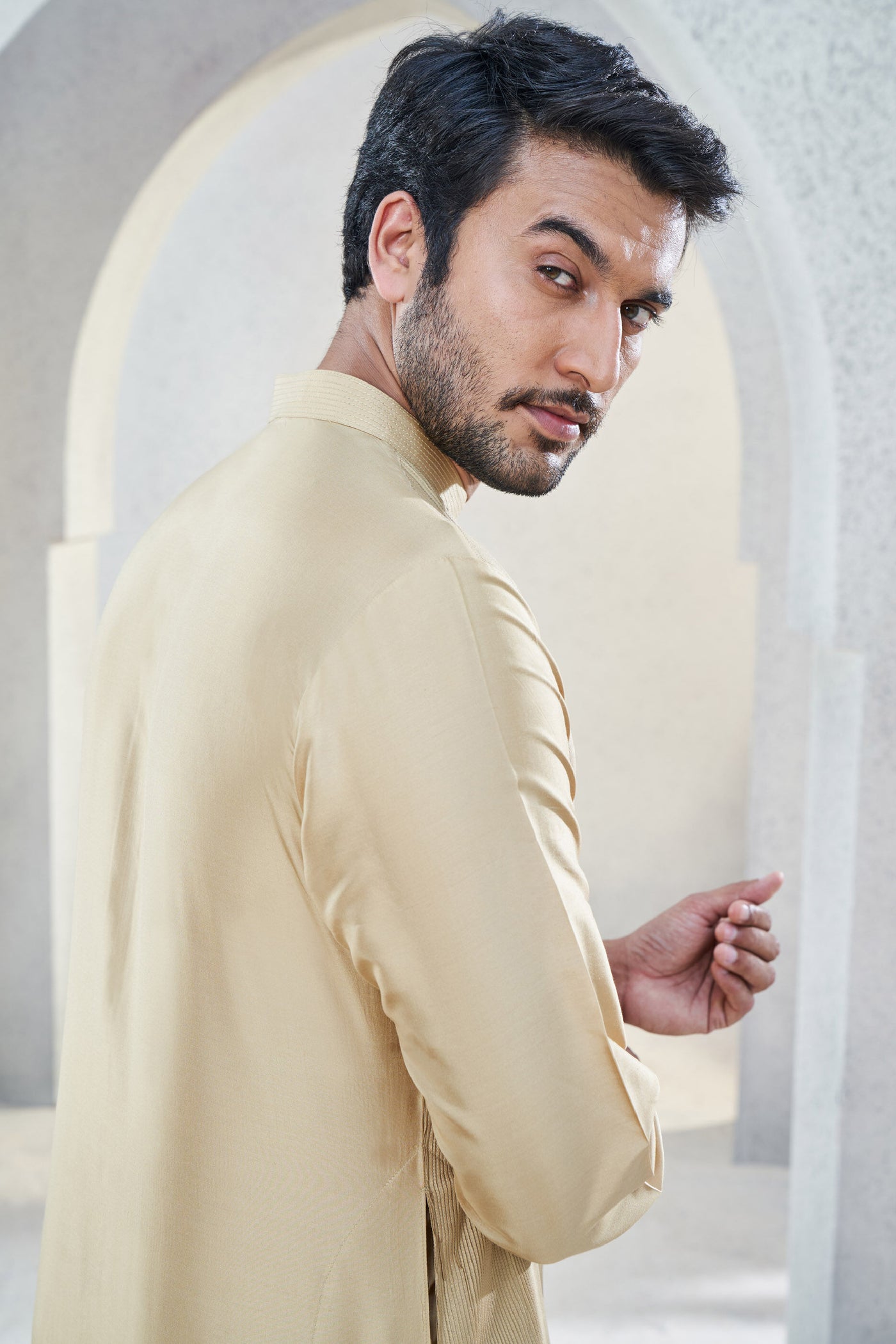 Anita Dongre Menswear Affan Kurta Gold Indian designer wear online shopping melange singapore