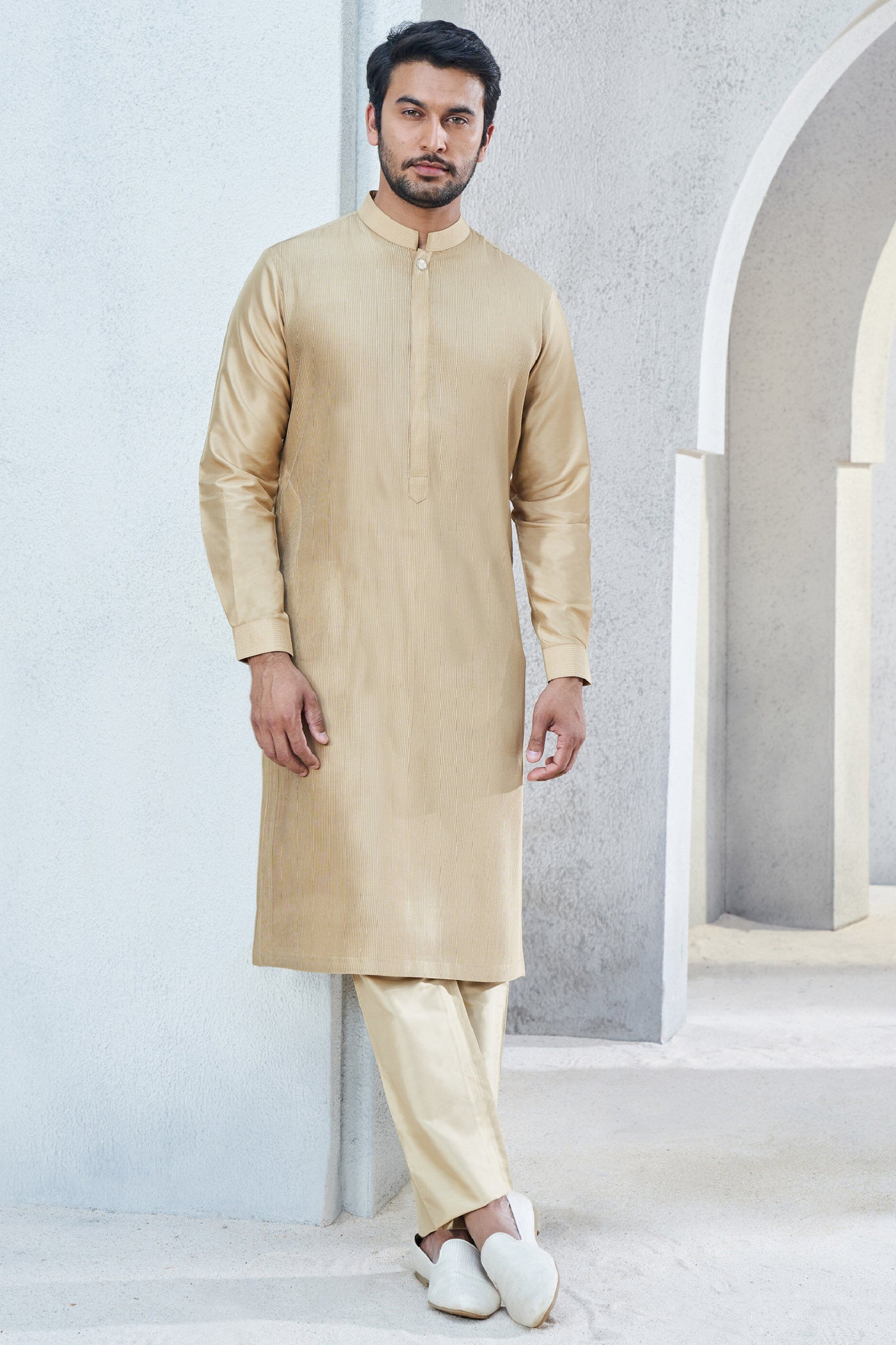 Anita Dongre Menswear Affan Kurta Gold Indian designer wear online shopping melange singapore