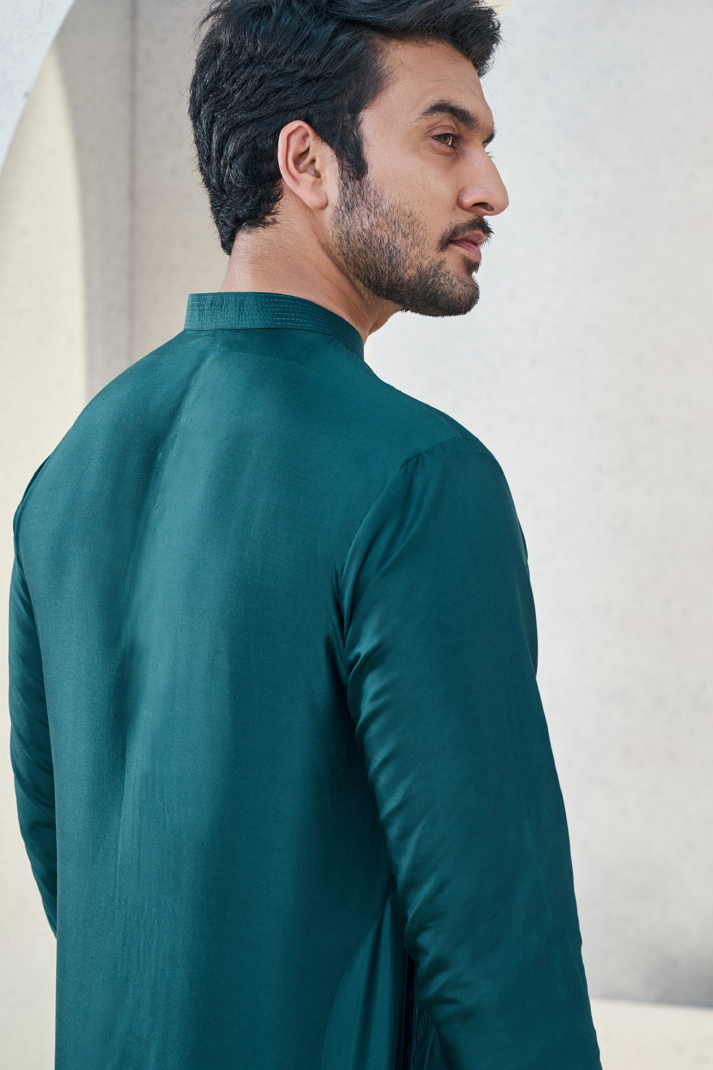 Anita Dongre Menswear Affan Kurta Green Indian designer wear online shopping melange singapore