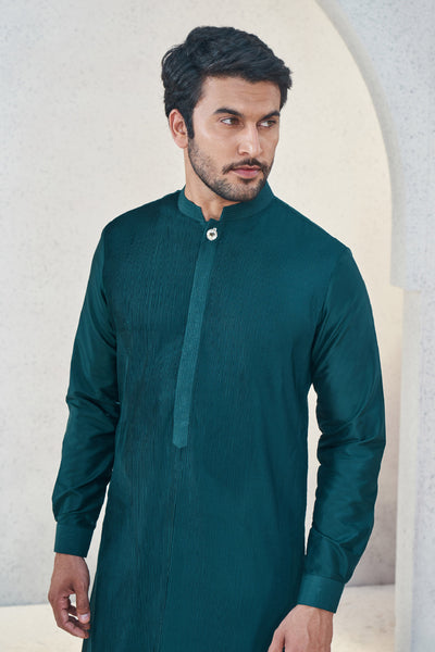 Anita Dongre Menswear Affan Kurta Green Indian designer wear online shopping melange singapore