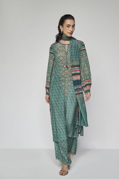 Anita Dongre Aiza Suit Set Green indian designer wear online shopping melange singapore