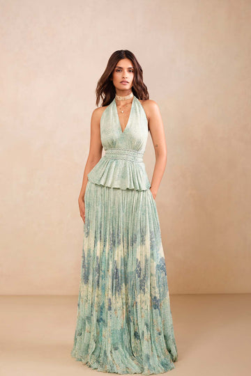 Anita Dongre Akari Bemberg Skirt Set Blue Indian designer wear online shopping melange singapore 