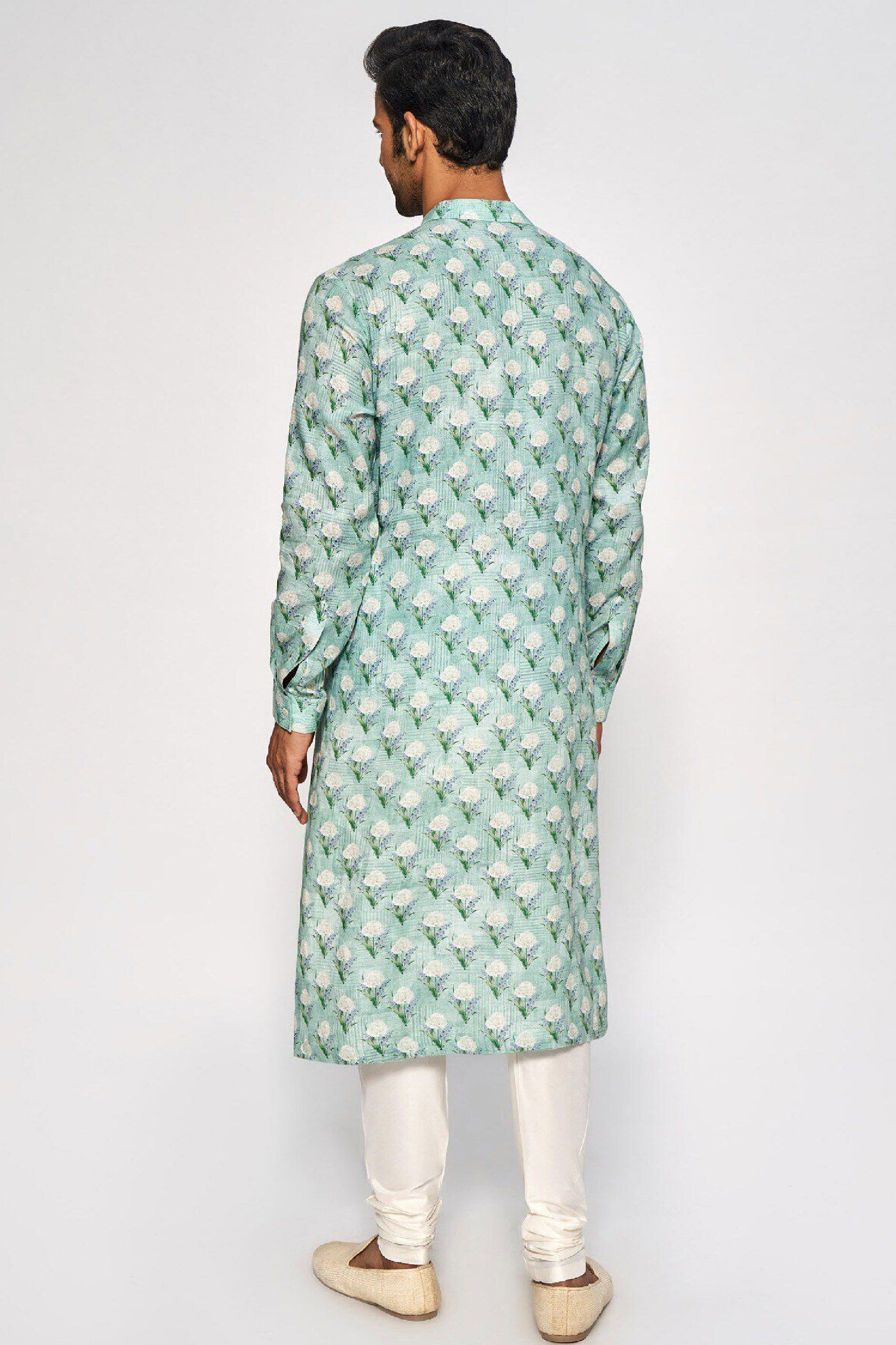 Anita Dongre Menswear Akarsh Kurta Sea Green Indian designer wear online shopping melange singapore