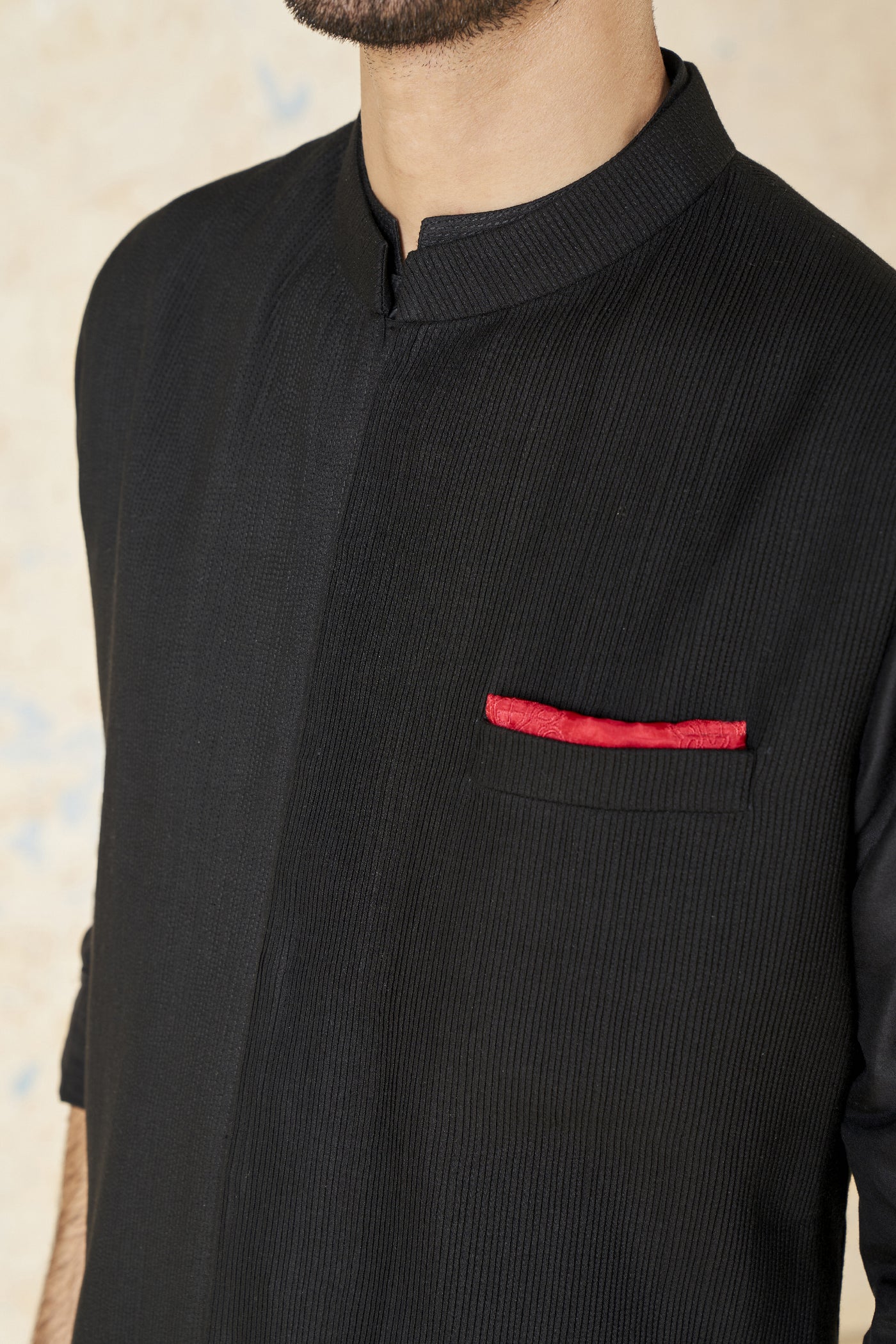 Anita Dongre Akheel Nehru Jacket Black indian designer wear online shopping melange singapore