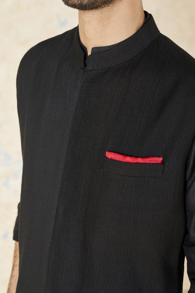 Anita Dongre Akheel Nehru Jacket Black indian designer wear online shopping melange singapore