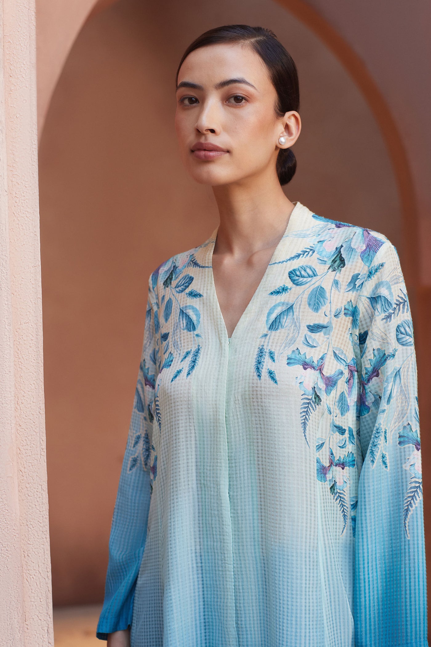 Anita Dongre Alani Pant Set Blue indian designer wear online shopping melange singapore