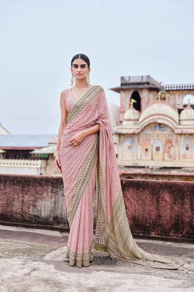 Anita Dongre Alara Printed Georgette Saree indian designer wear online shopping melange singapore
