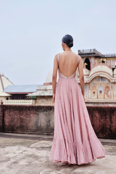 Anita Dongre Alara Printed Mul Gown indian designer wear online shopping melange singapore