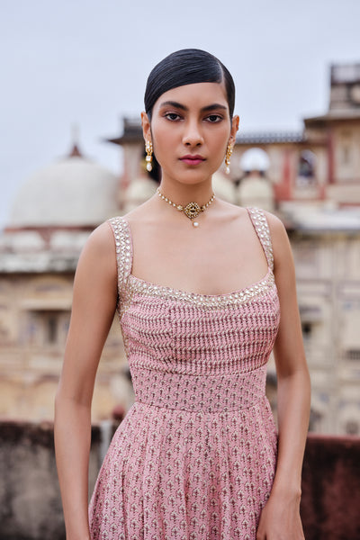 Anita Dongre Alara Printed Mul Gown indian designer wear online shopping melange singapore