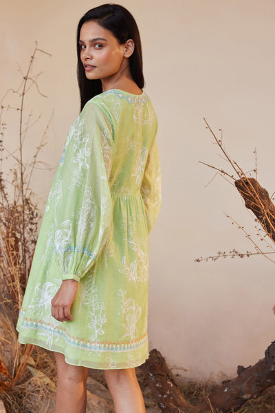 Anita Dongre Aloha Dress Lime indian designer wear online shopping melange singapore