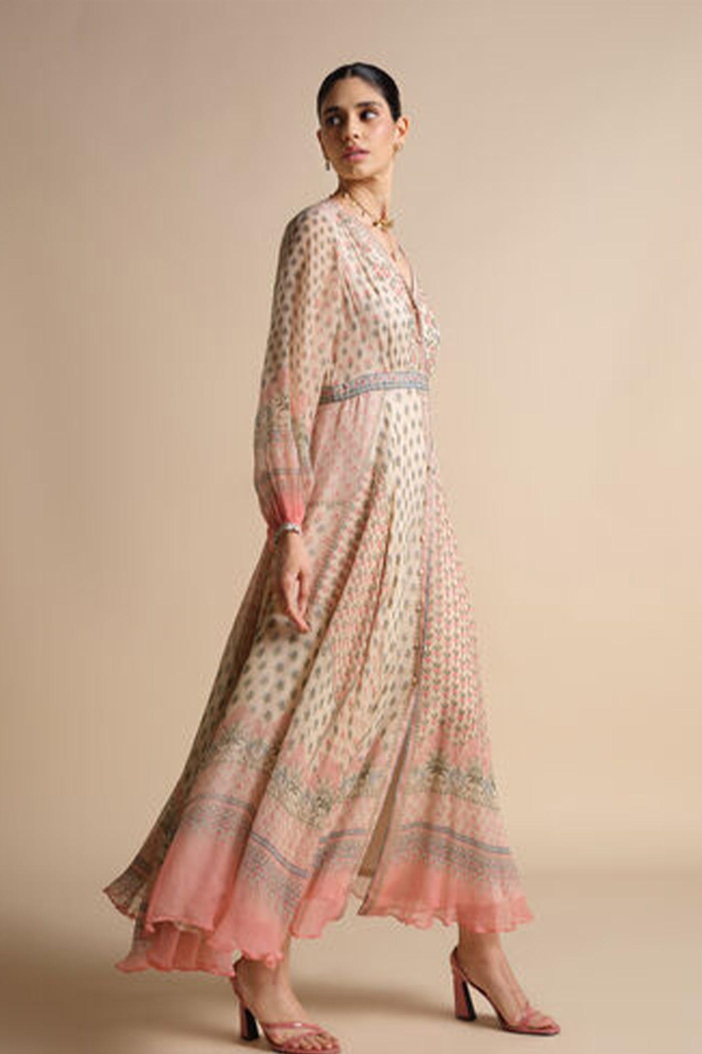 Anita Dongre Alondra Kaftan Blush indian designer wear online shopping melange singapore