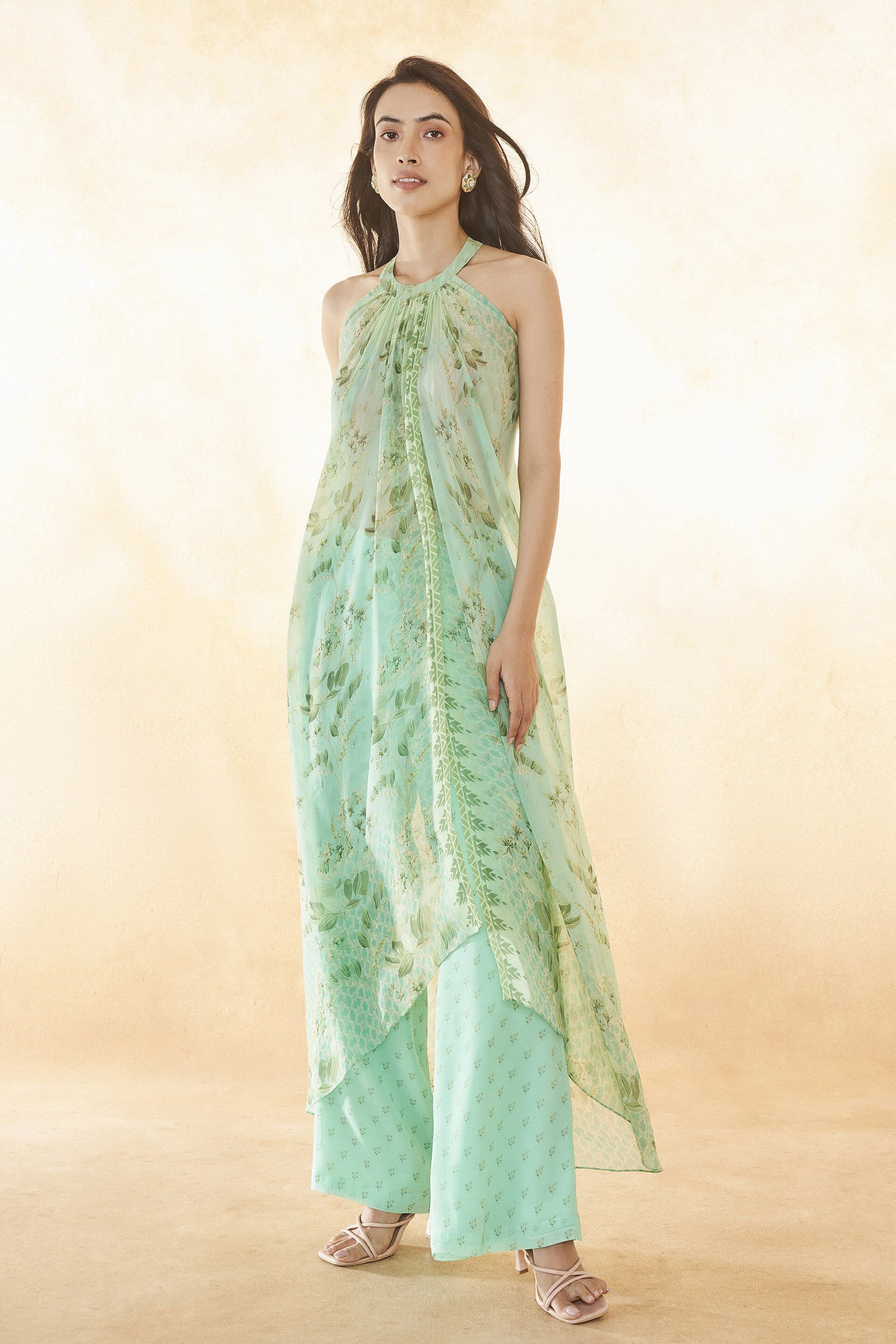 Anita Dongre Alya Coord Set Sage indian designer wear online shopping melange singapore