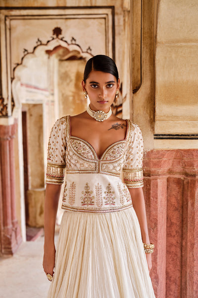 Anita Dongre Amara Gota Patti Mul Lehenga Set indian designer wear online shopping melange singapore