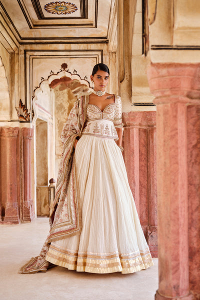 Anita Dongre Amara Gota Patti Mul Lehenga Set indian designer wear online shopping melange singapore