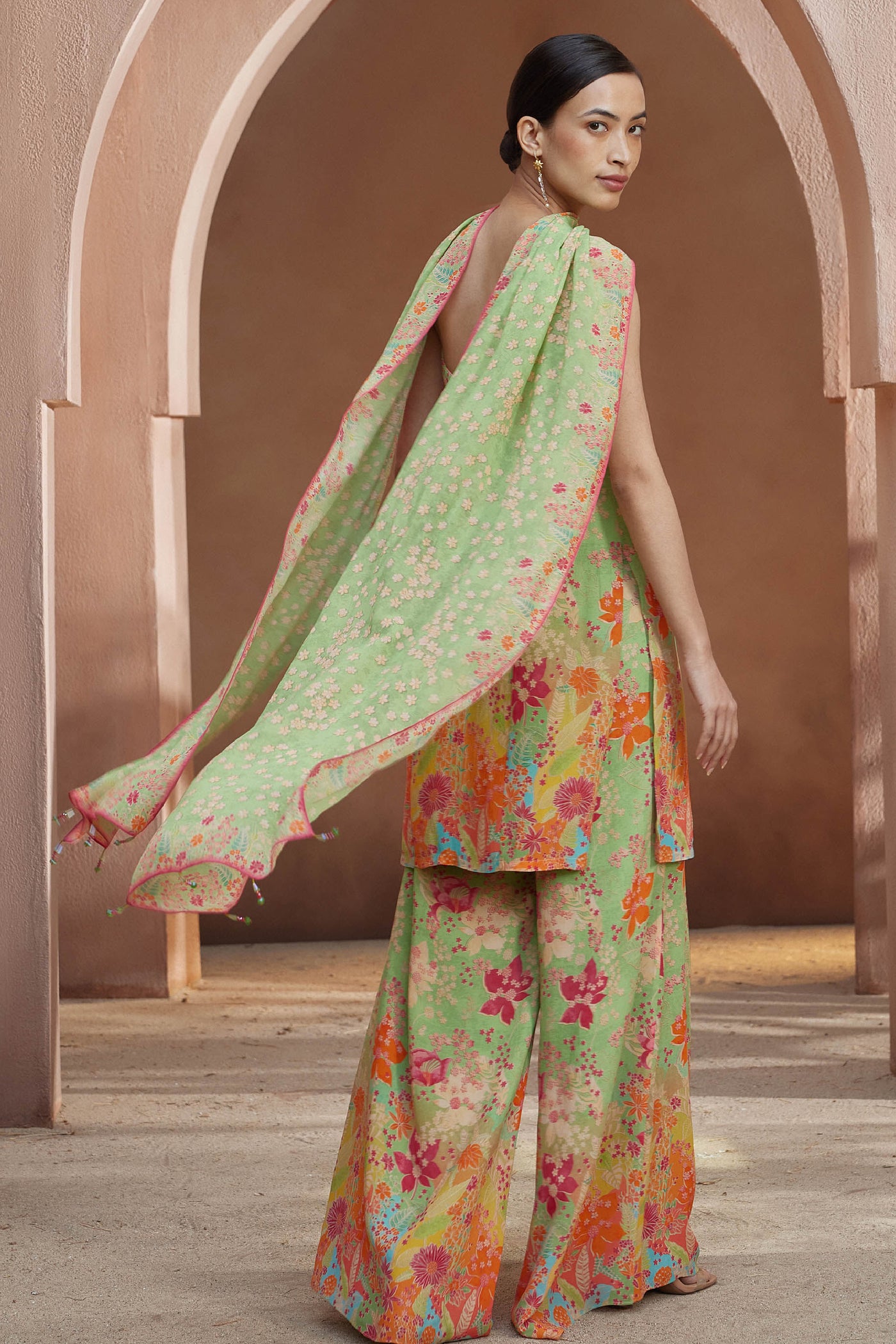 Anita Dongre Amarata Suit Set Lime Indian designer wear online shopping melange singapore